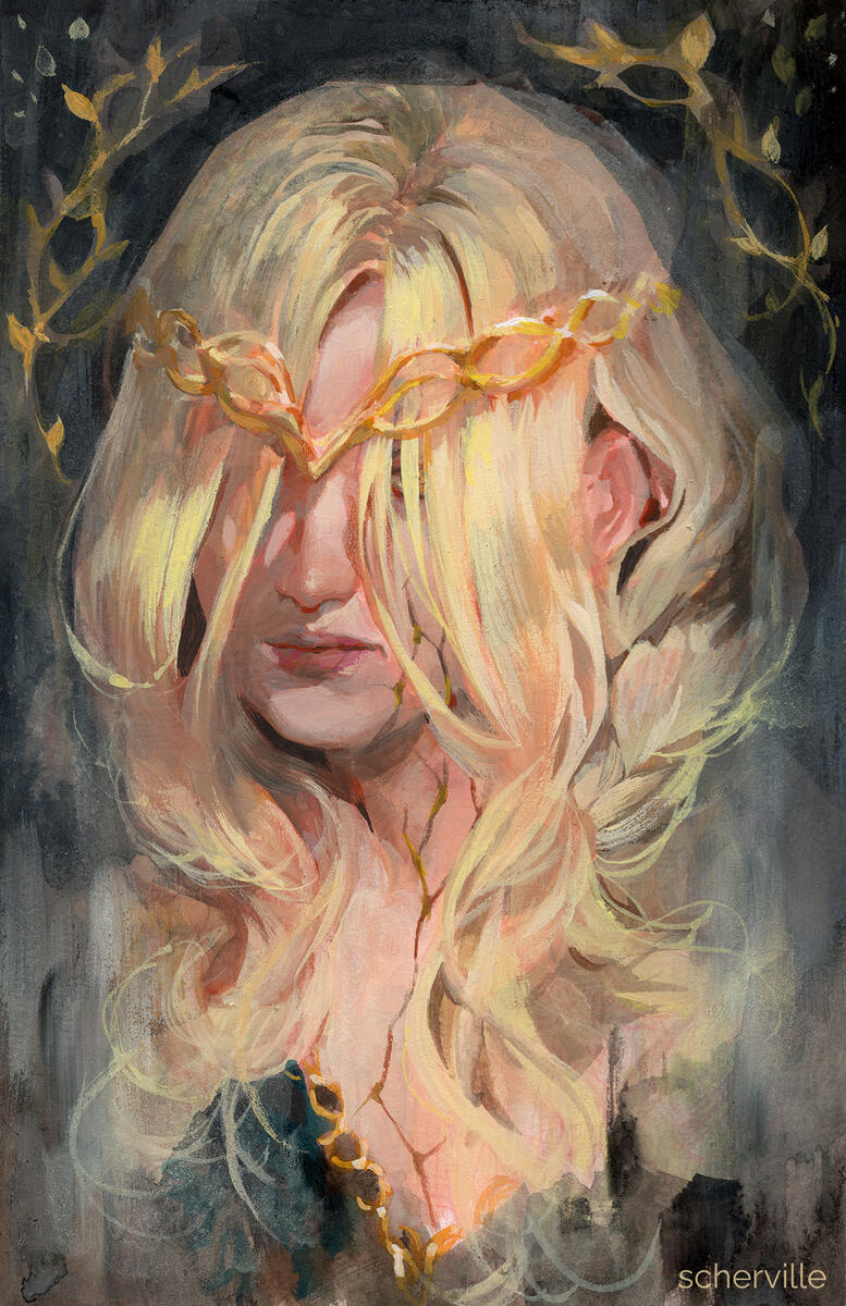 Marika - an acrylic gouache illustration. 2024.