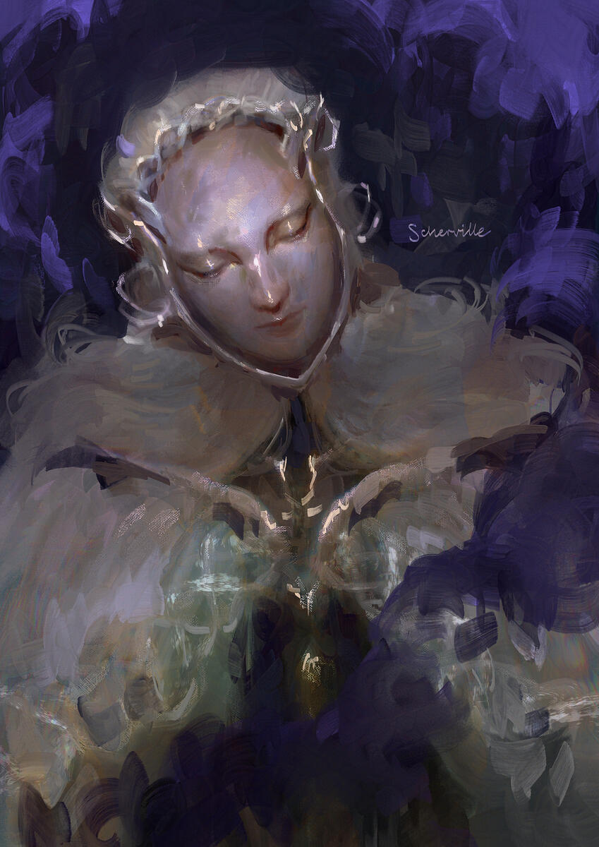 Thiollier - a digital illustration painted in Procreate. 2024.